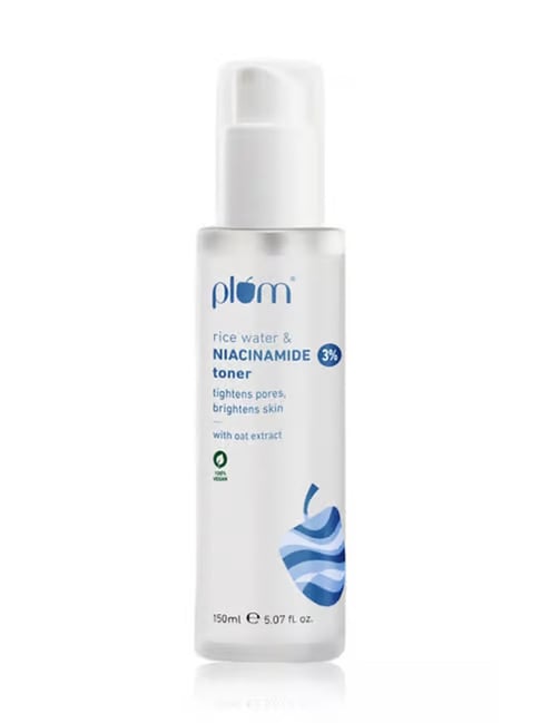 Plum 3% Niacinamide & Rice Water Alcohol-Free Toner for Tightens Pores & Fades Blemishes - 150 ml
