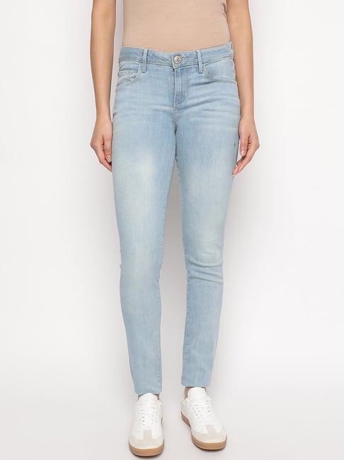 Guess Blue Solid Skinny Fit Annette Jeans
