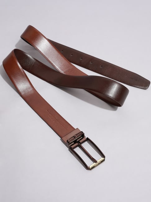 Buy Van Heusen Brown Leather Reversible Belt For Men at Best Price