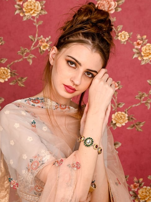 Odette Women Gold Faux Stone Studded Imitation Bracelet-picture-25