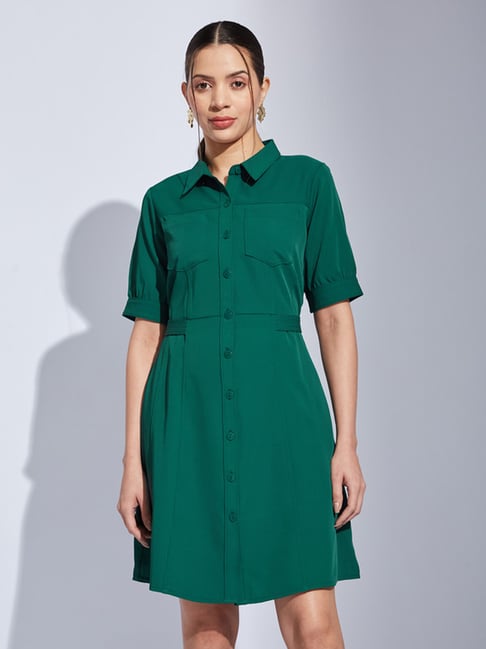 Latin Quarters Green Regular Fit Casual Dress-picture-33