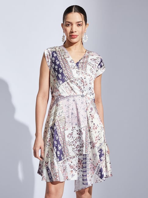 Latin Quarters Purple Regular Fit Printed Casual Dress-picture-15