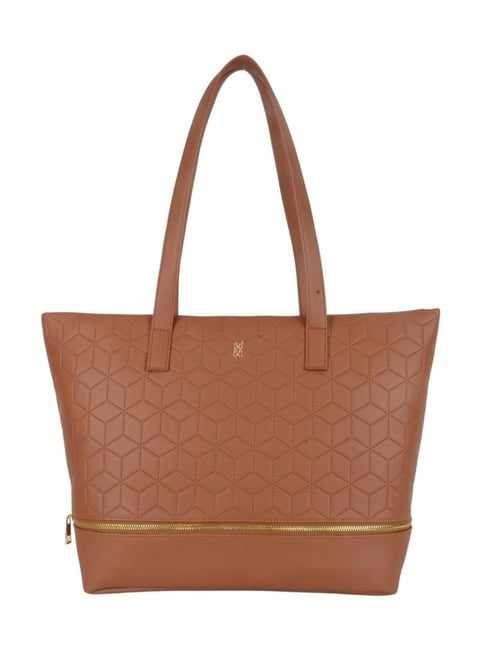 Baggit Tan Geometric Extra Large Tote