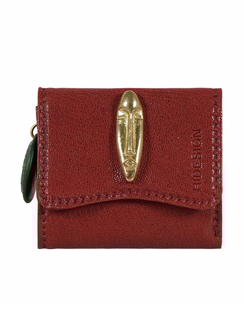 Hidesign Red Parrot W1 Leather Small Tri- Fold Wallet
