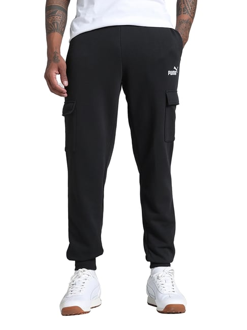 Puma Black Regular Fit Logo Joggers-picture-43
