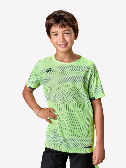 Kipsta By Decathlon Boys Neon Yellow Short-Sleeved Football T-Shirt