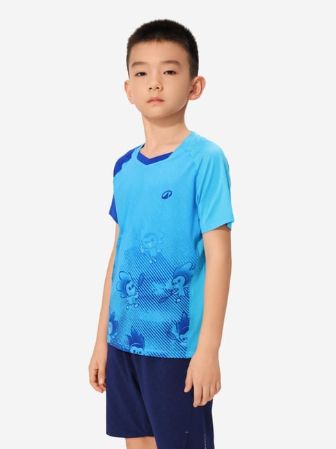 Perfly By Decathlon Boys Royal Aqua Lite Badminton T-Shirt