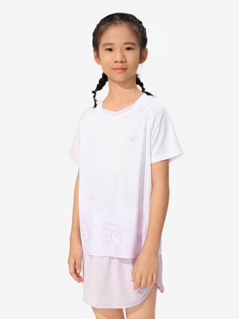 Buy Perfly By Decathlon Boys Lilac White Lite Badminton T-Shirt - Main Image