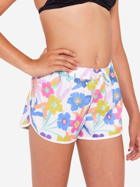 Olaian By Decathlon Girls White Surfing Swim Shorts