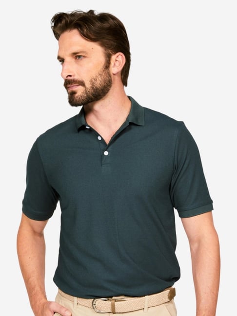 INESIS By Decathlon Men Green Regular Fit Polo T-Shirt