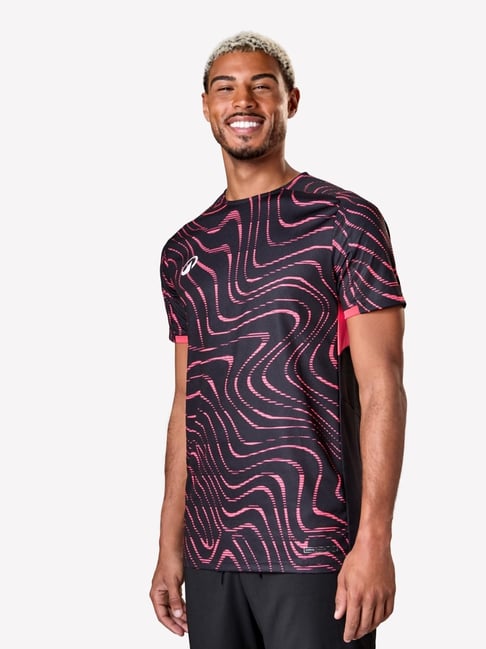 Black And Neon Pink T Shirt GRIFFEL Regular Fit T-shirt And Black