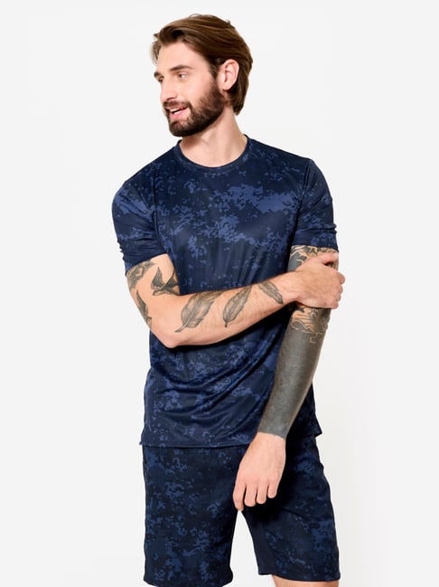 DOMYOS By Decathlon Men Navy Blue Regular Fit T-Shirt-picture-40