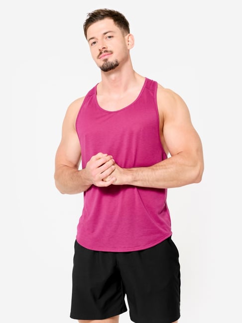 DOMYOS By Decathlon Men Purple & Magenta Regular Fit T-Shirt-picture-41