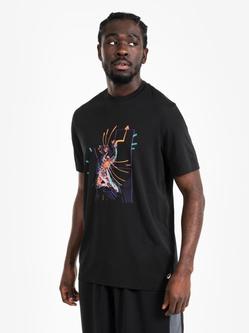 TARMAK By Decathlon Men Black Regular Fit T-Shirt