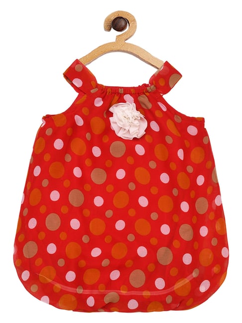 Creative Kid'S Girls Red Regular Fit Printed Dress