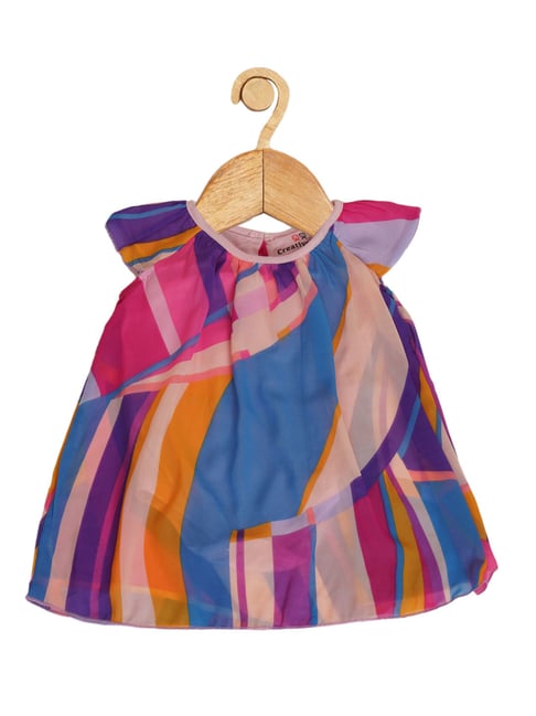 Creative Kid'S Girls Pink Regular Fit Printed Dress