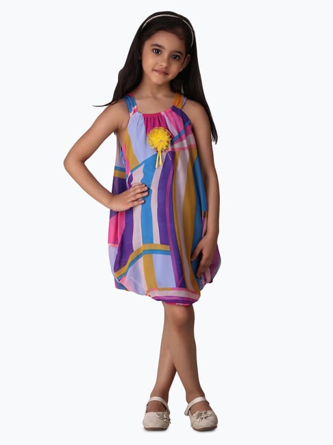 Creative Kid'S Girls Pink Regular Fit Printed Dress