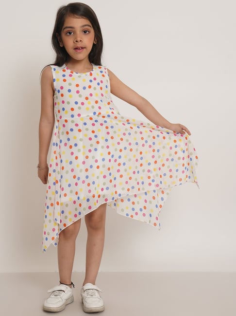 Creative Kid'S Girls Multi Color Regular Fit Printed Dress