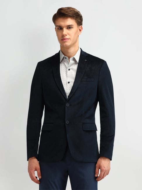 Arrow Blue Slim Fit Checks Blazer