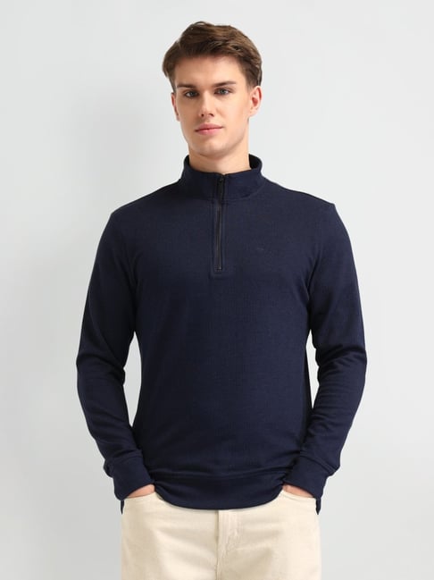 Arrow Navy Cotton Regular Fit Sweatshirt-picture-47