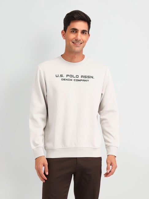 U.S. Polo Assn. Denim Co. Beige Cotton Regular Fit Logo Printed Sweatshirt-picture-20
