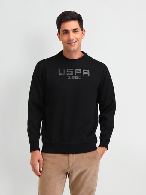 U.S. Polo Assn. Denim Co. Black Cotton Regular Fit Logo Printed Sweatshirt-picture-17