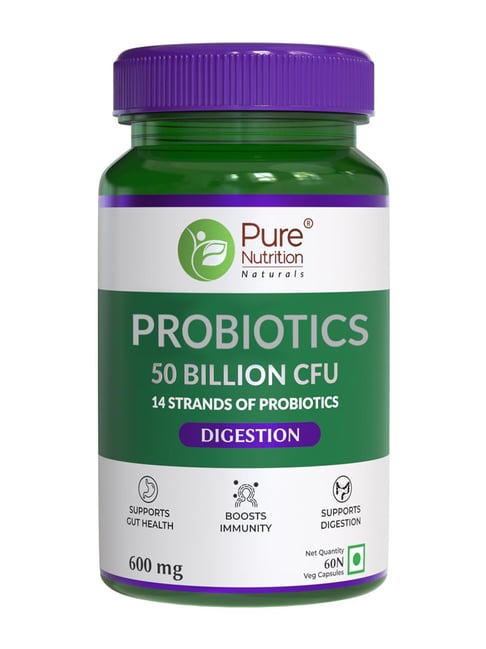 Pure Nutrition Probiotic Supplement, 50 Billion Cfu | 14 Strains Of Live Cultures - 60 Capsules