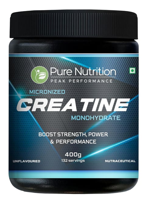 Pure Nutrition Micronised Creatine Monohydrate, Instant Energy, Pre/Post Workout Supplement - 400g