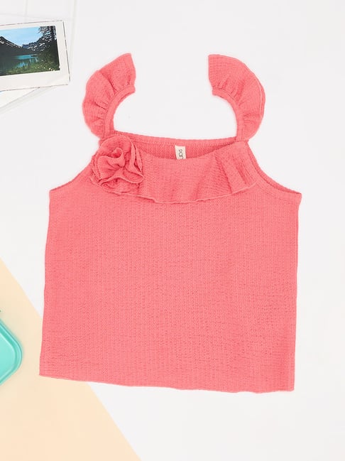 Pantaloons Junior Pink Lemonade Peach Top-picture-23