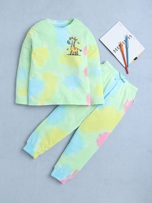 Bumzee Girls Multi Full Sleeves T-Shirt & Pyjama Set