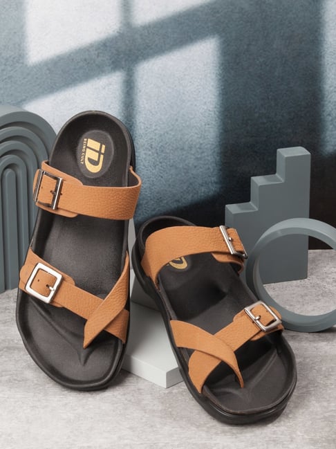 Buy ID Men Tan Cross Strap Sandals for Men at Best Price Tata CLiQ