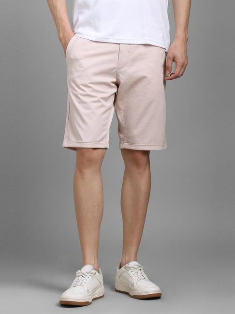 Louis Philippe Pink Cotton Slim Fit Shorts-picture-46