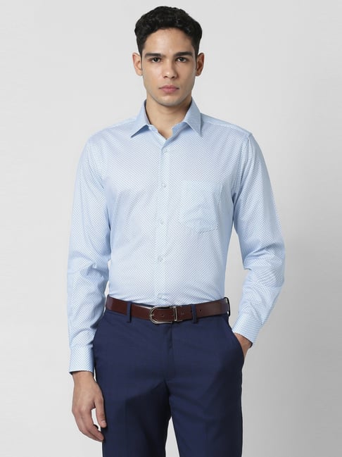 Van Heusen White Cotton Regular Fit Printed Shirt-picture-24