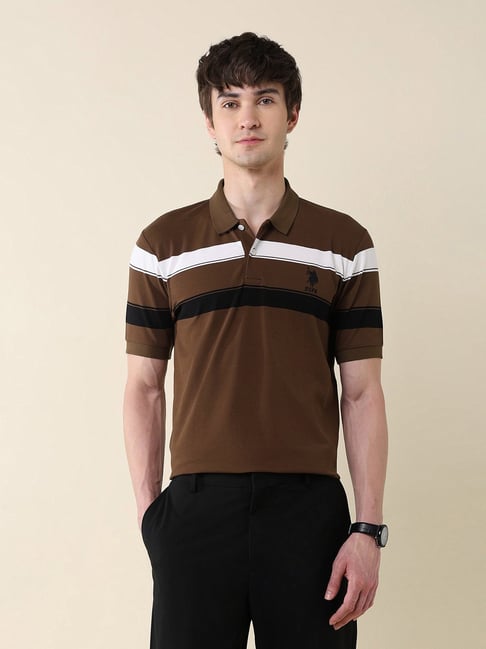 Modern Polo Shirts For Mens Polo Modern Monochrome Brown Polo T-Shirt