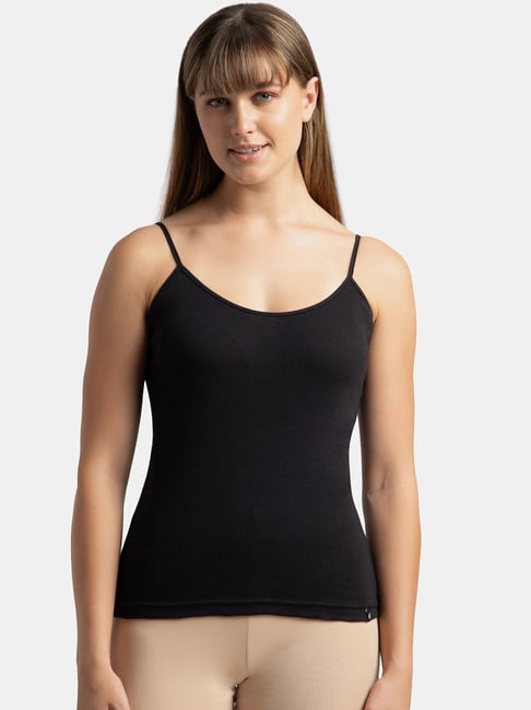 Jockey Black Cotton Solid Camisole