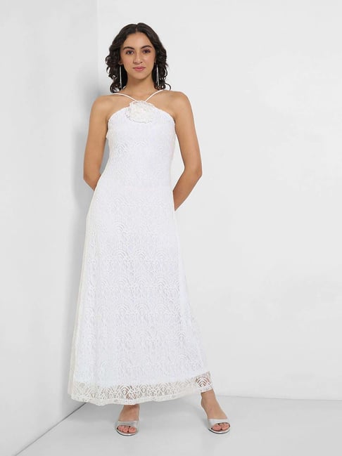 Honey by Pantaloons Antique White Lace Pattern Casual Dress-picture-38
