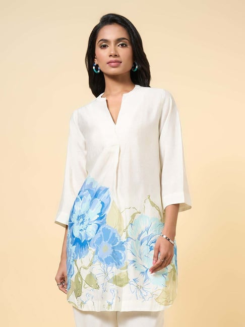 Marigold Lane Off White Printed Tunic