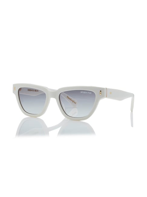 Shisen Fox White Gradient Cat Eye Unisex Sunglasses