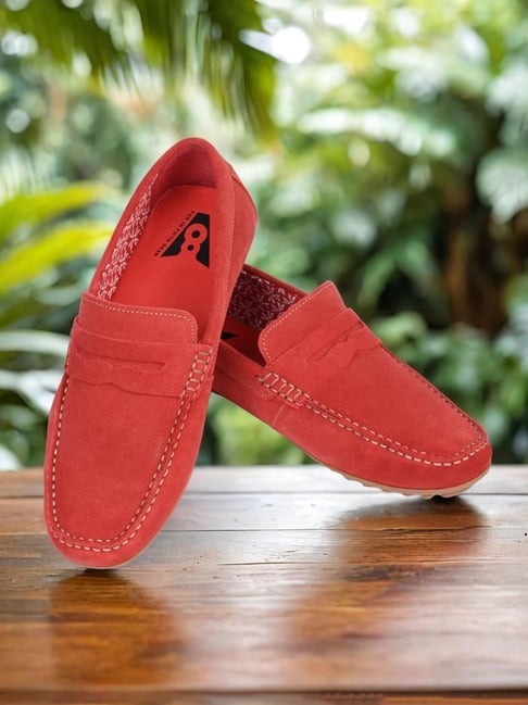 V8 By Ruosh Men's Seti Red Casual Loafers