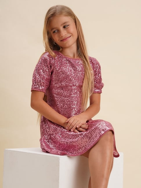 VERO MODA GIRL Morning Glory Polyester Sequins Party Dress