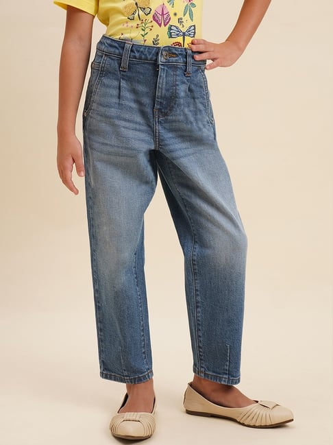 VERO MODA GIRL Light Blue Cotton Washed Jeans