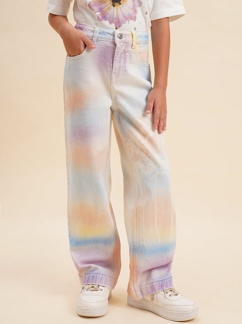 VERO MODA GIRL Multicolor Cotton Tie-Dye Jeans-picture-13