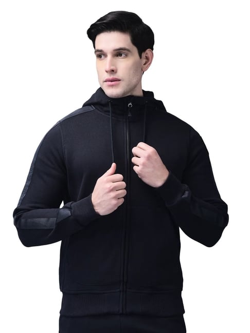 Woodland Navy Cotton Regular Fit Hooded Sweatshirt-picture-14