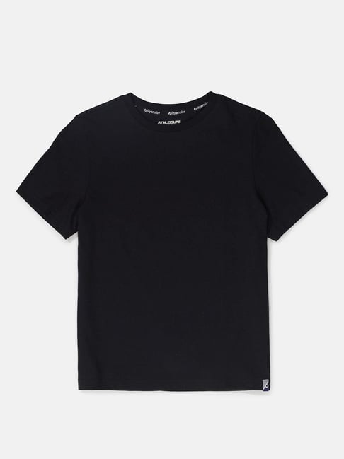 Buy Jockey Boys Black Cotton Round Neck Half Sleeve T-Shirt Online