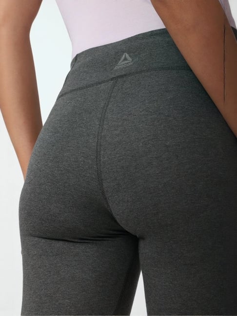 Reebok Grey Cotton Regular Fit Sports Leggings