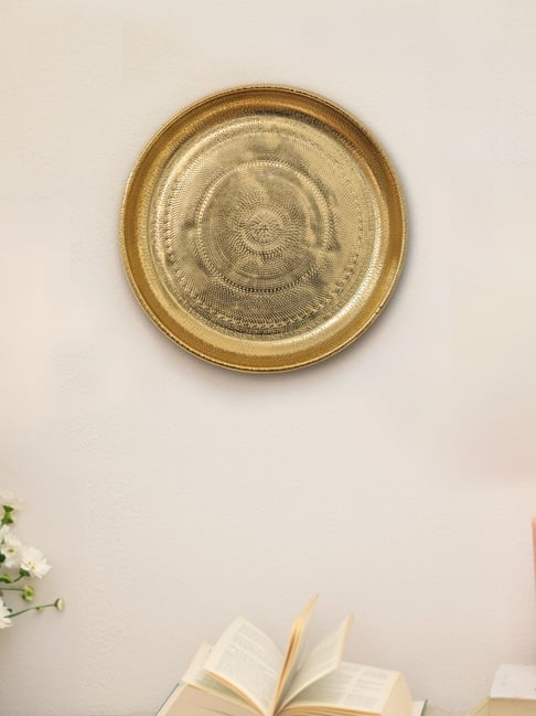 BEHOMA Home Collection Gold Metal Embossed Wall Plates-picture-33