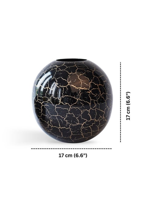 Buy BEHOMA Home Collection Black Metal Textured Flower Vase at