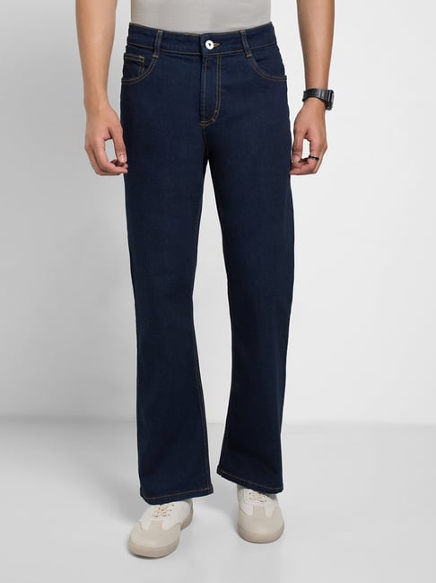 Sf Jeans By Pantaloons Navy Cotton Flare Fit Jeans-picture-42