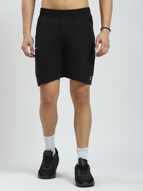 Rock.It Black Regular Fit Sports Shorts