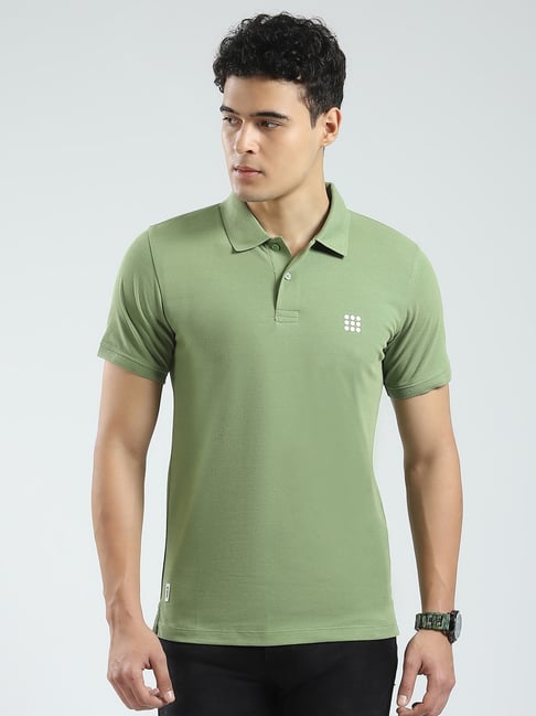 Rock.It Green Regular Fit Texture Polo T-Shirt-picture-14